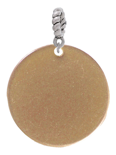Acrylic 1 1/8" Disc Gold Tone Rope Charm Bead Dangle