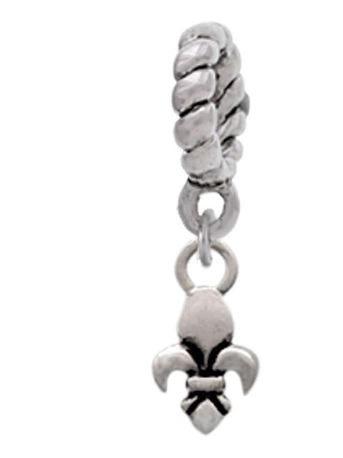 Mini Fleur de Lis Rope Charm Bead Dangle