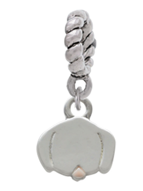 Mini Dog Face with Tongue Rope Charm Bead Dangle