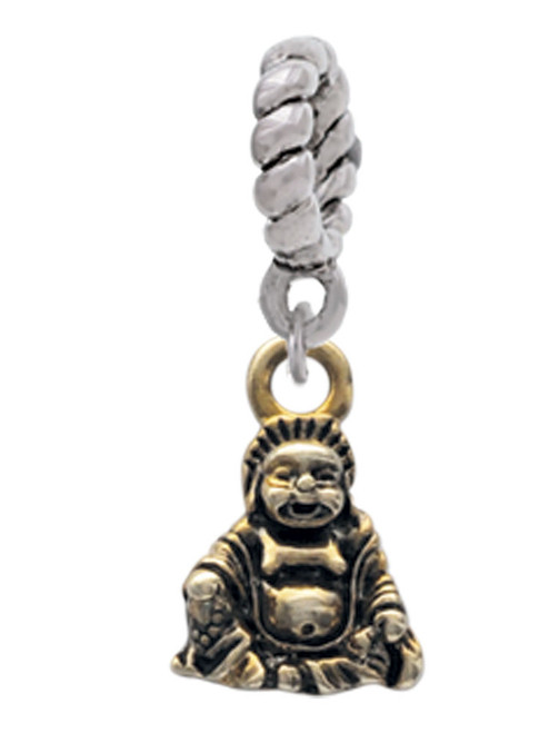 Mini Gold Tone Buddha Rope Charm Bead Dangle