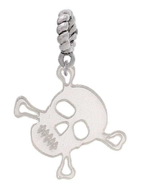 Acrylic Small Mirror Skull Rope Charm Bead Dangle