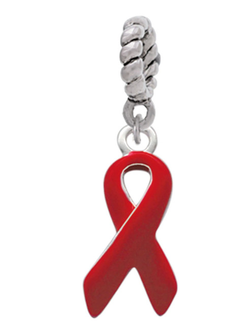 Red Ribbon Rope Charm Bead Dangle