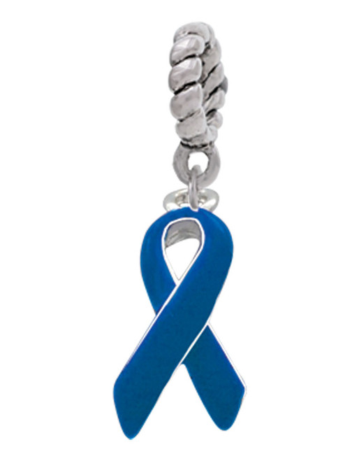 Blue Ribbon Rope Charm Bead Dangle