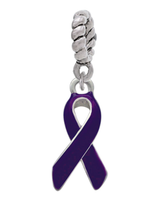 Purple Ribbon Rope Charm Bead Dangle