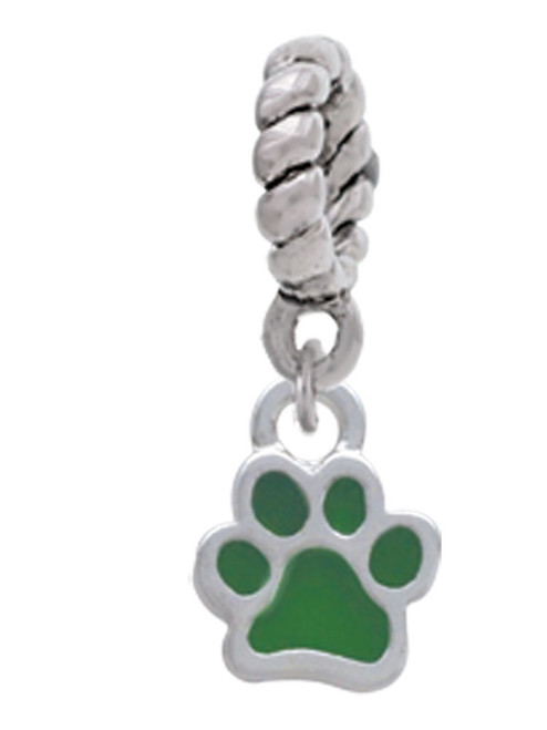 Mini Translucent Green Paw Rope Charm Bead Dangle