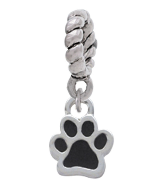 Mini Translucent Black Paw Rope Charm Bead Dangle