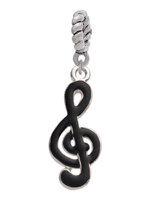 Black Clef Rope Charm Bead Dangle