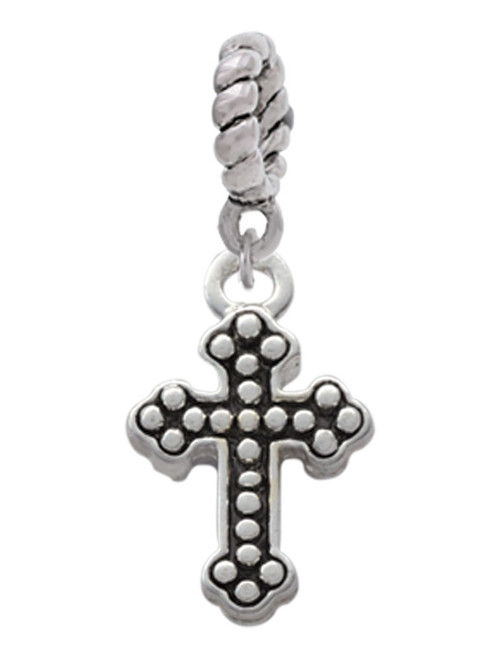 Small Botonee Cross with Beaded Decoration Rope Charm Bead Dangle