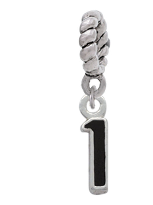 Black Number - 1 Rope Charm Bead Dangle