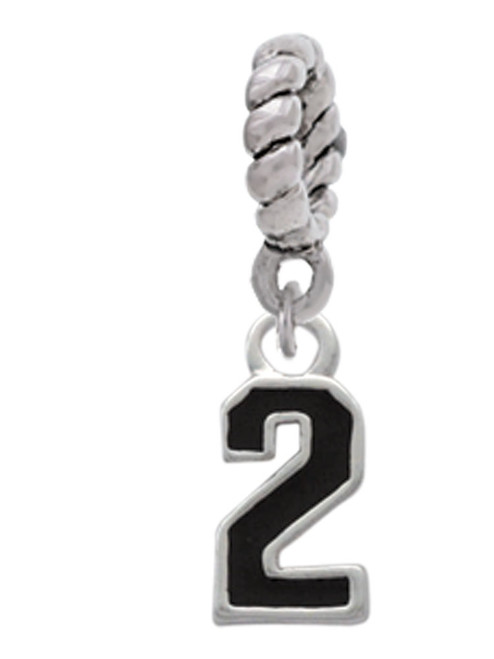 Black Number - 2 Rope Charm Bead Dangle