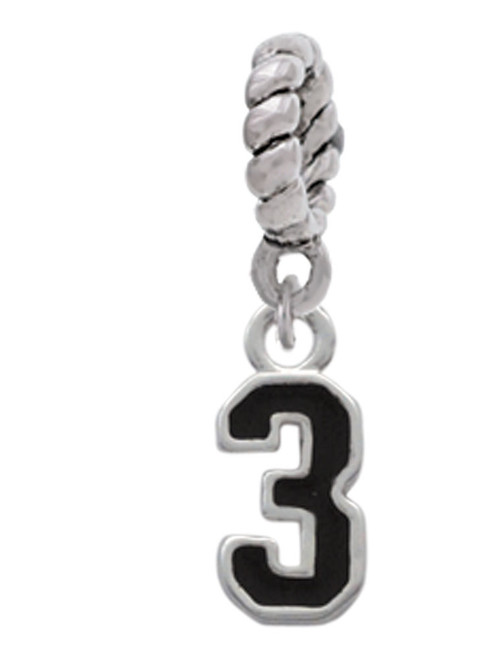 Black Number - 3 Rope Charm Bead Dangle