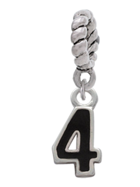 Black Number - 4 Rope Charm Bead Dangle