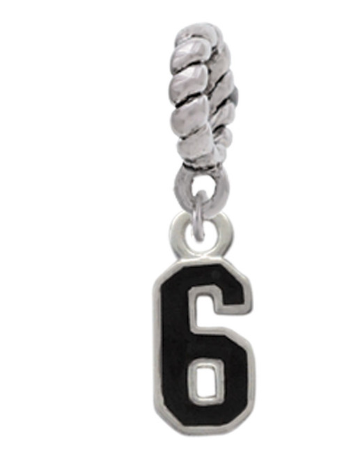 Black Number - 6 Rope Charm Bead Dangle