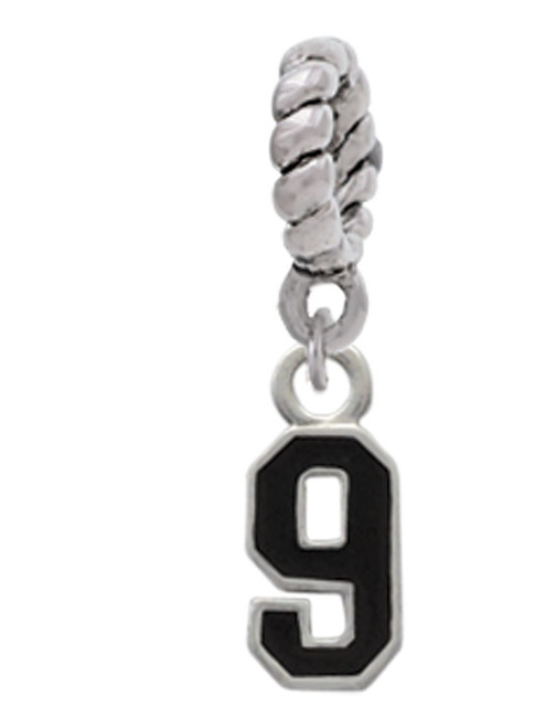Black Number - 9 Rope Charm Bead Dangle