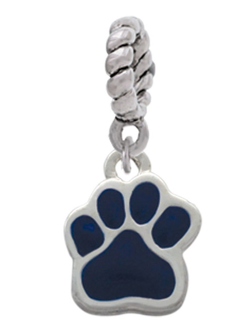 Small Navy Blue Paw Rope Charm Bead Dangle