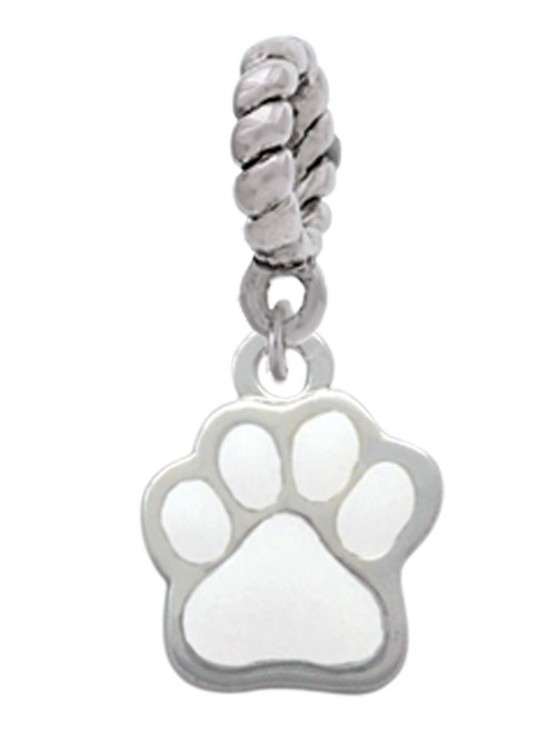 Small White Paw Rope Charm Bead Dangle