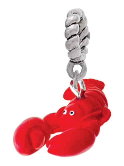Resin Curved Red Lobster Rope Charm Bead Dangle