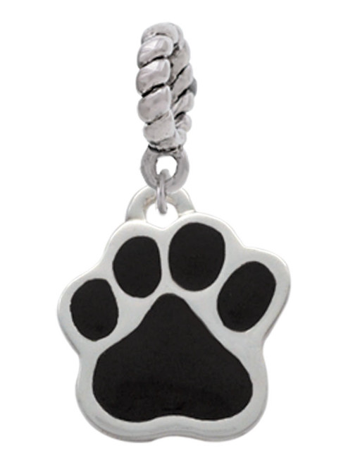 Large Black Paw Rope Charm Bead Dangle