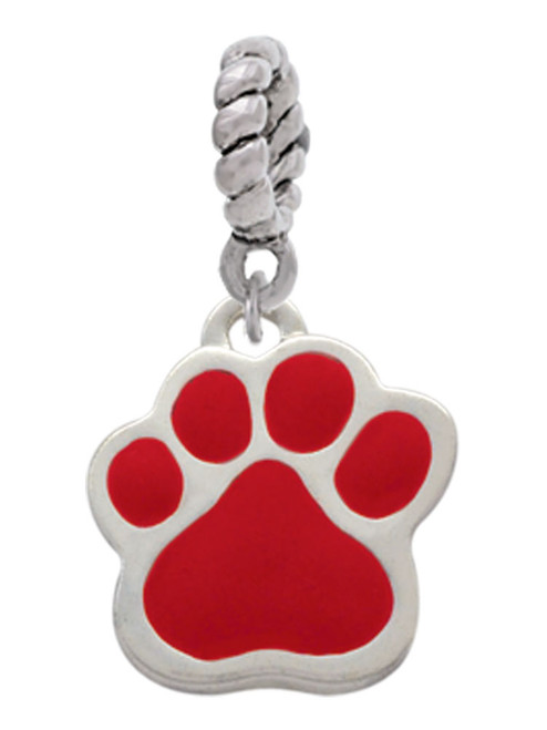 Large Red Paw Rope Charm Bead Dangle