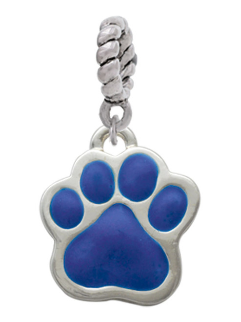 Large Royal Blue Paw Rope Charm Bead Dangle