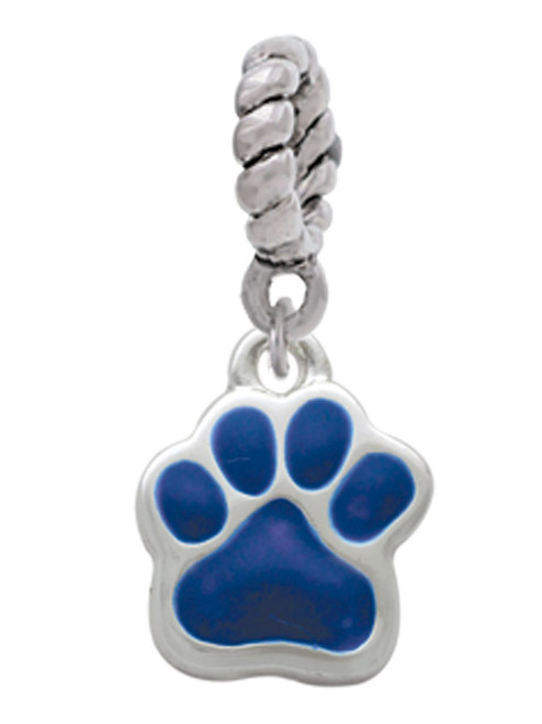 Small Royal Blue Paw Rope Charm Bead Dangle