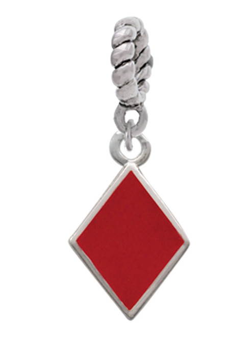 Card Suit - Diamond Rope Charm Bead Dangle
