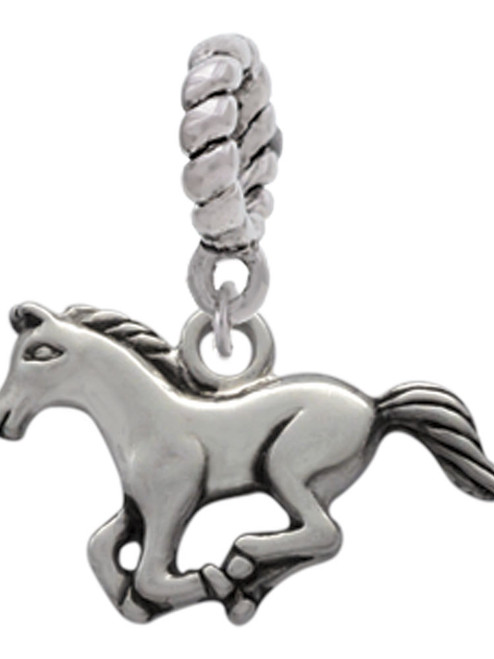 Running Horse Rope Charm Bead Dangle