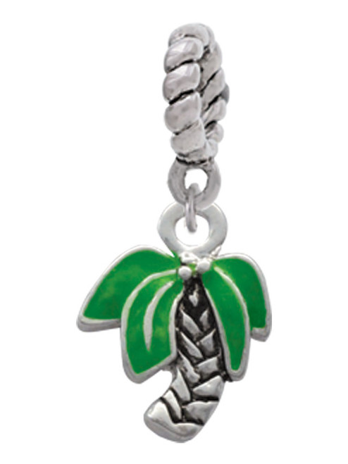 Mini Enamel Palm Tree Rope Charm Bead Dangle
