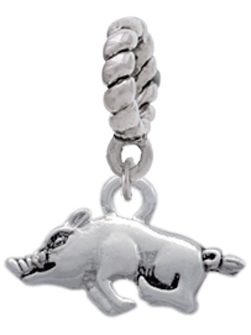 Antiqued Razorback Rope Charm Bead Dangle