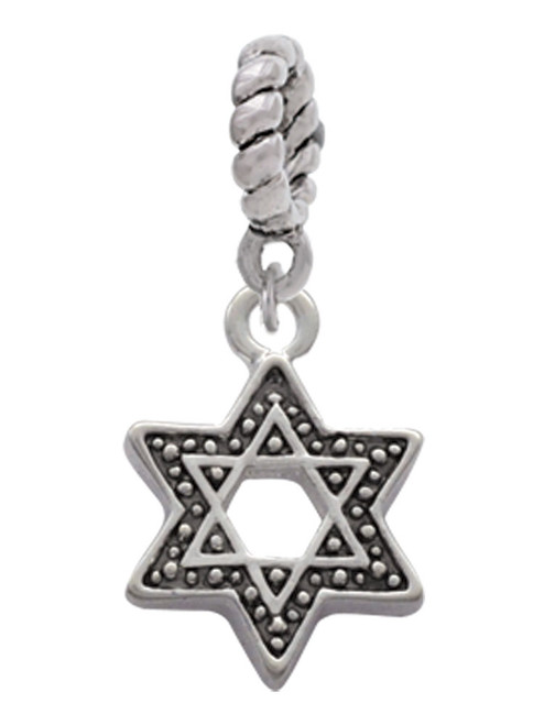 Star of David with Beaded Border Rope Charm Bead Dangle