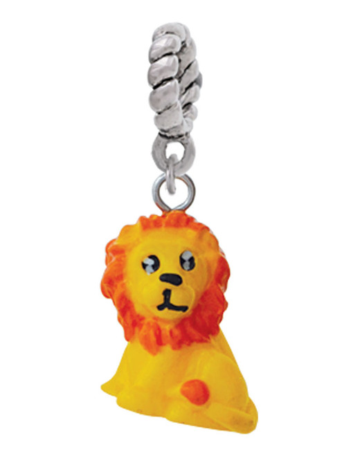 Resin Yellow Lion Rope Charm Bead Dangle