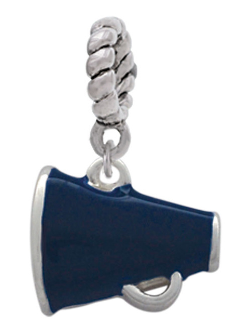 Small Navy Blue Megaphone Rope Charm Bead Dangle