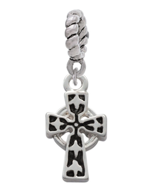 Antiqued Celtic Cross Rope Charm Bead Dangle