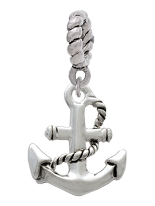 Antiqued Anchor Rope Charm Bead Dangle