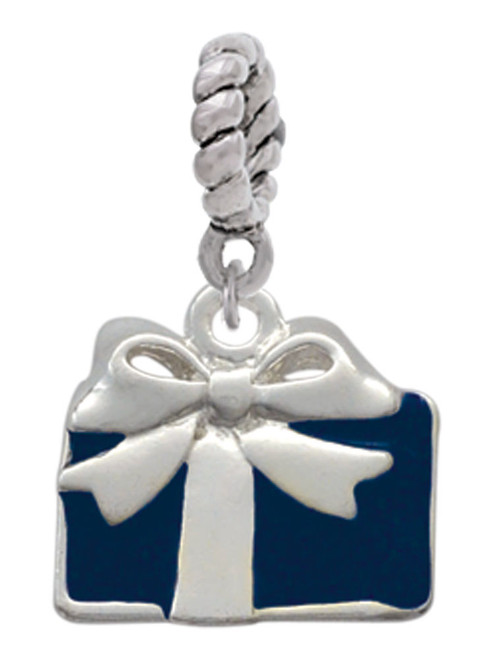 Blue Present Rope Charm Bead Dangle