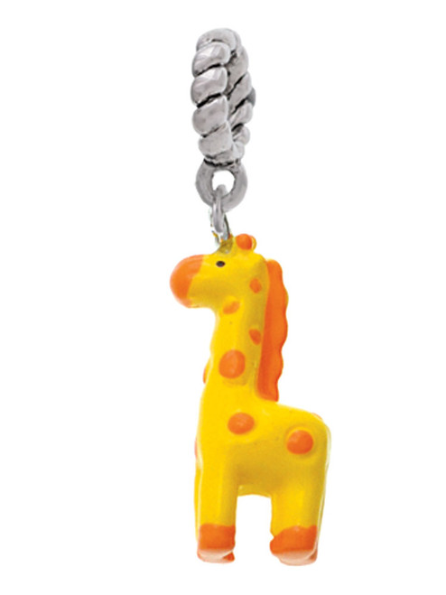 Resin Yellow Geronimo the Giraffe Rope Charm Bead Dangle
