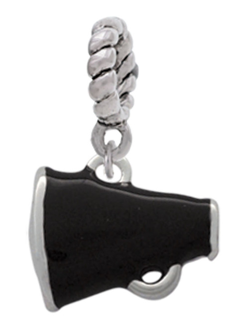 Small Black Megaphone Rope Charm Bead Dangle