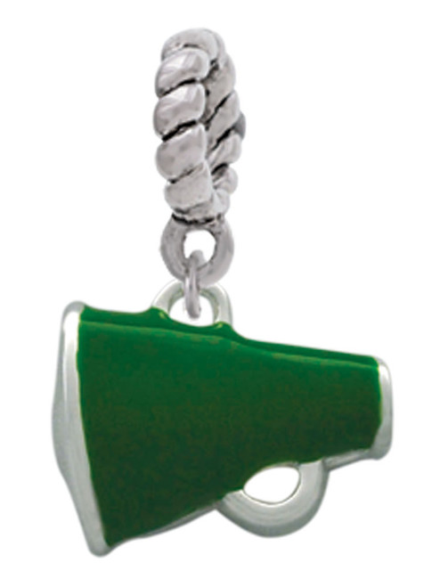 Small Green Megaphone Rope Charm Bead Dangle