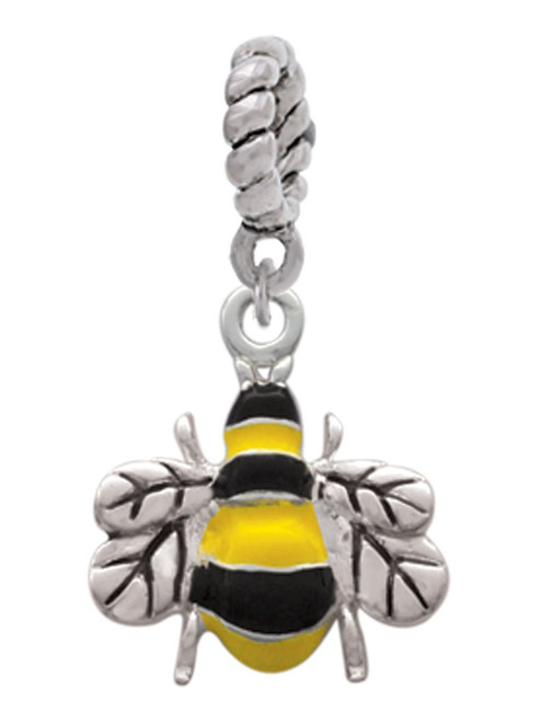 Enamel Bee Rope Charm Bead Dangle