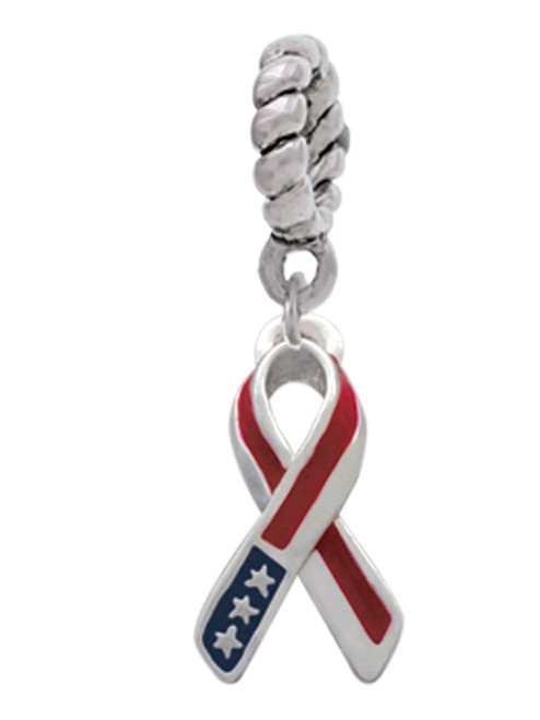 Patriotic Ribbon Rope Charm Bead Dangle