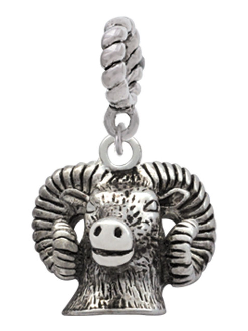 Ram Head Rope Charm Bead Dangle