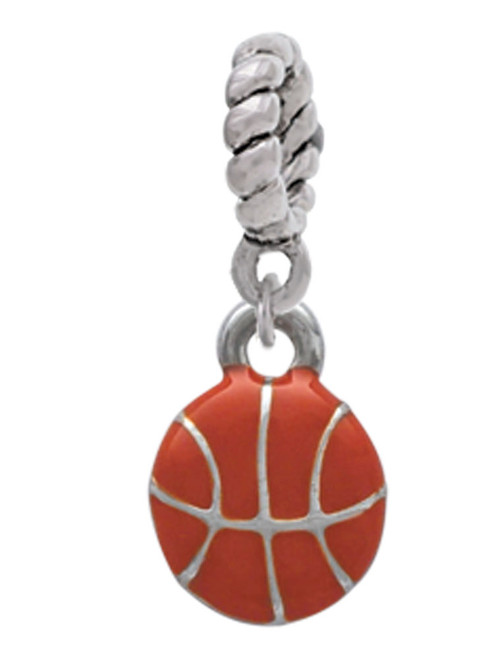 Mini Basketball - Two Sided - Rope Charm Bead Dangle