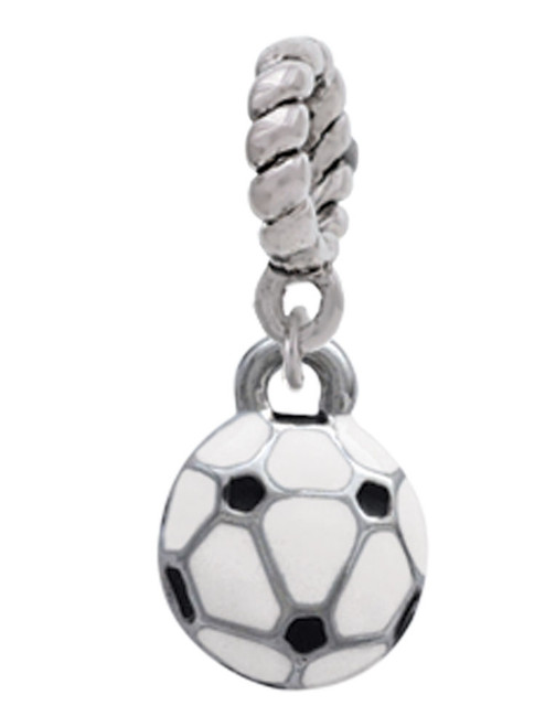 Mini Soccer ball - Two Sided - Rope Charm Bead Dangle