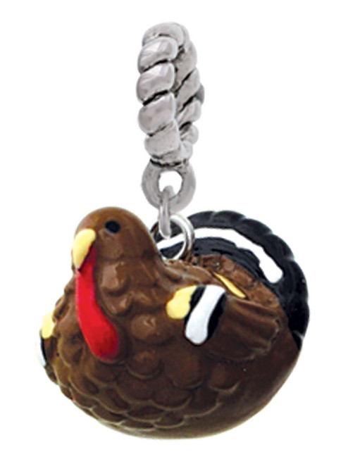 Resin Turkey Rope Charm Bead Dangle