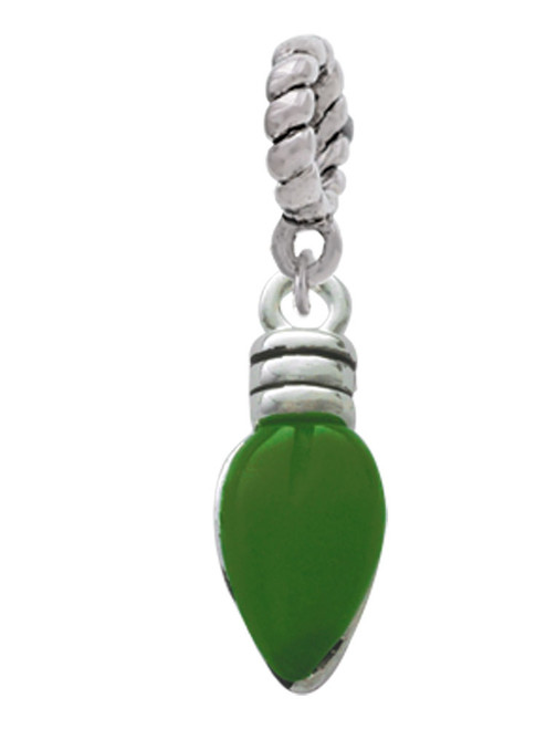 Christmas Lights - Green Resin Rope Charm Bead Dangle
