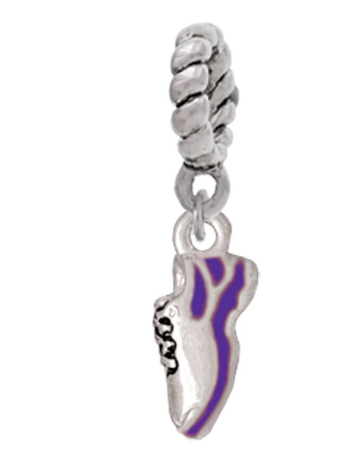 Mini Purple Running Shoe Rope Charm Bead Dangle