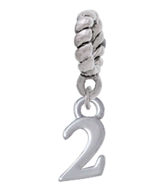 Small Number - 2 - Rope Charm Bead Dangle
