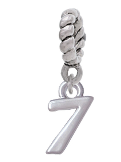 Small Number - 7 - Rope Charm Bead Dangle