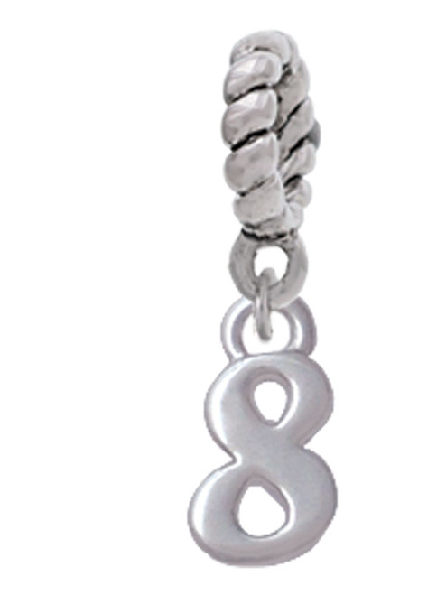 Small Number - 8 - Rope Charm Bead Dangle