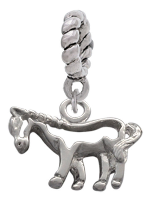 Horse - Outline Rope Charm Bead Dangle